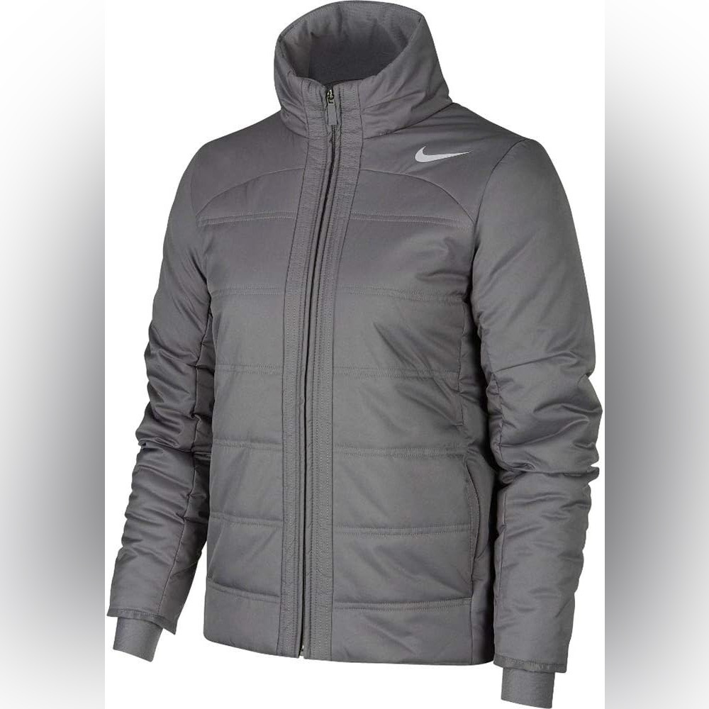 Nike Charcoal Quilted Jacket Puffer Large Repel Full Zip
